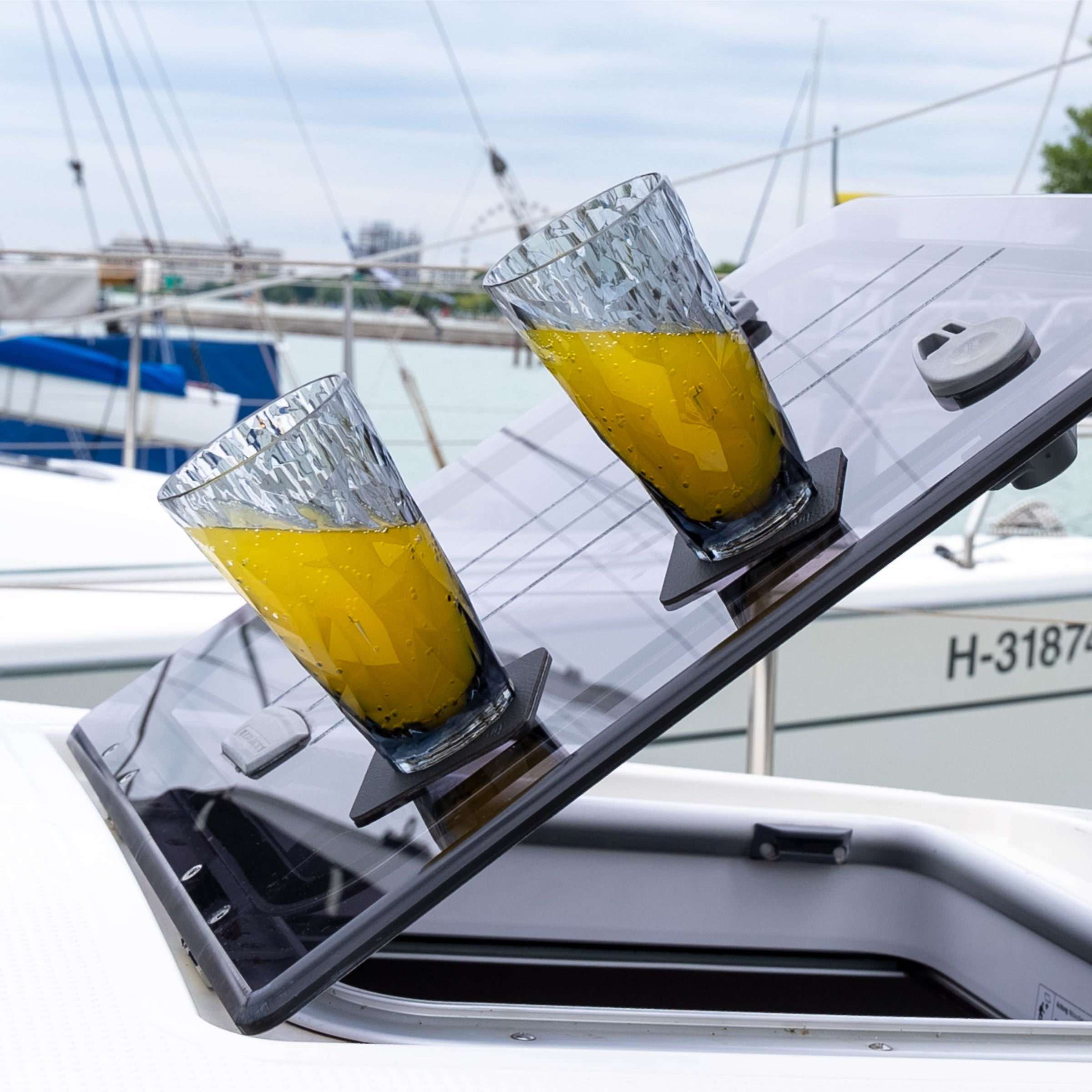 Set de 2 Pahare Magnetice Silwy® din Plastic - GRI - LONGDRINK