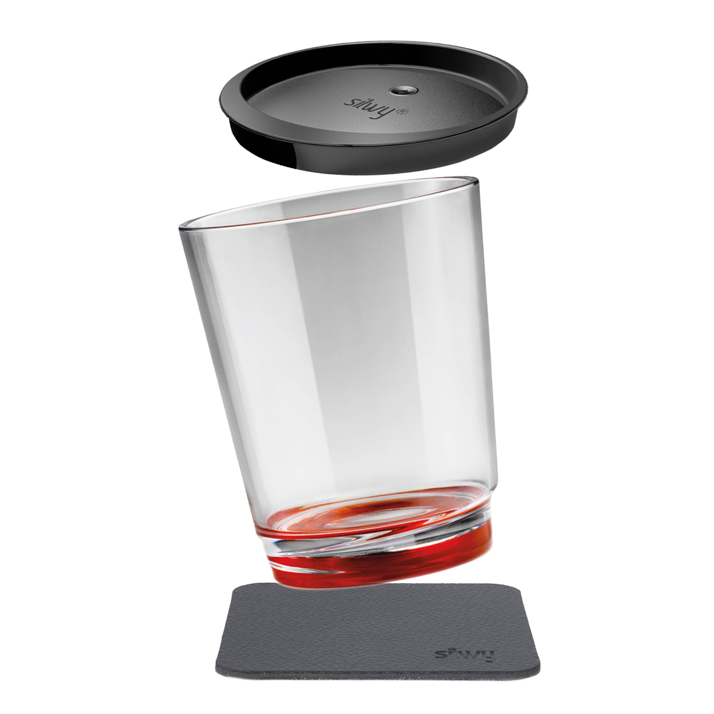 Pahar Magnetic Silwy® din Plastic - Triple - ROŞU