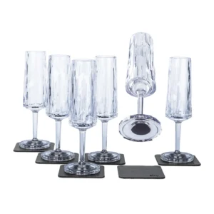 Set Pahare Magnetice Silwy® - ŞAMPANIE + Covoraş din Nano-gel - Mare