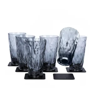 Set Pahare Magnetice Silwy® – GRI - LONGDRINK + Covoraş din Nano-gel - Mare